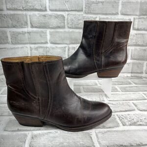 Nine West Vintage America Vasloane Women’s 8.5 Brown Leather Distressed Boots